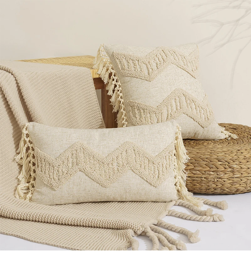 Pillowcases Home Decor Cushion Boho Pillow Case Decorative Tufted Boho Throw Pillow Cover Boheme Cushion Cover for Sofa Bed