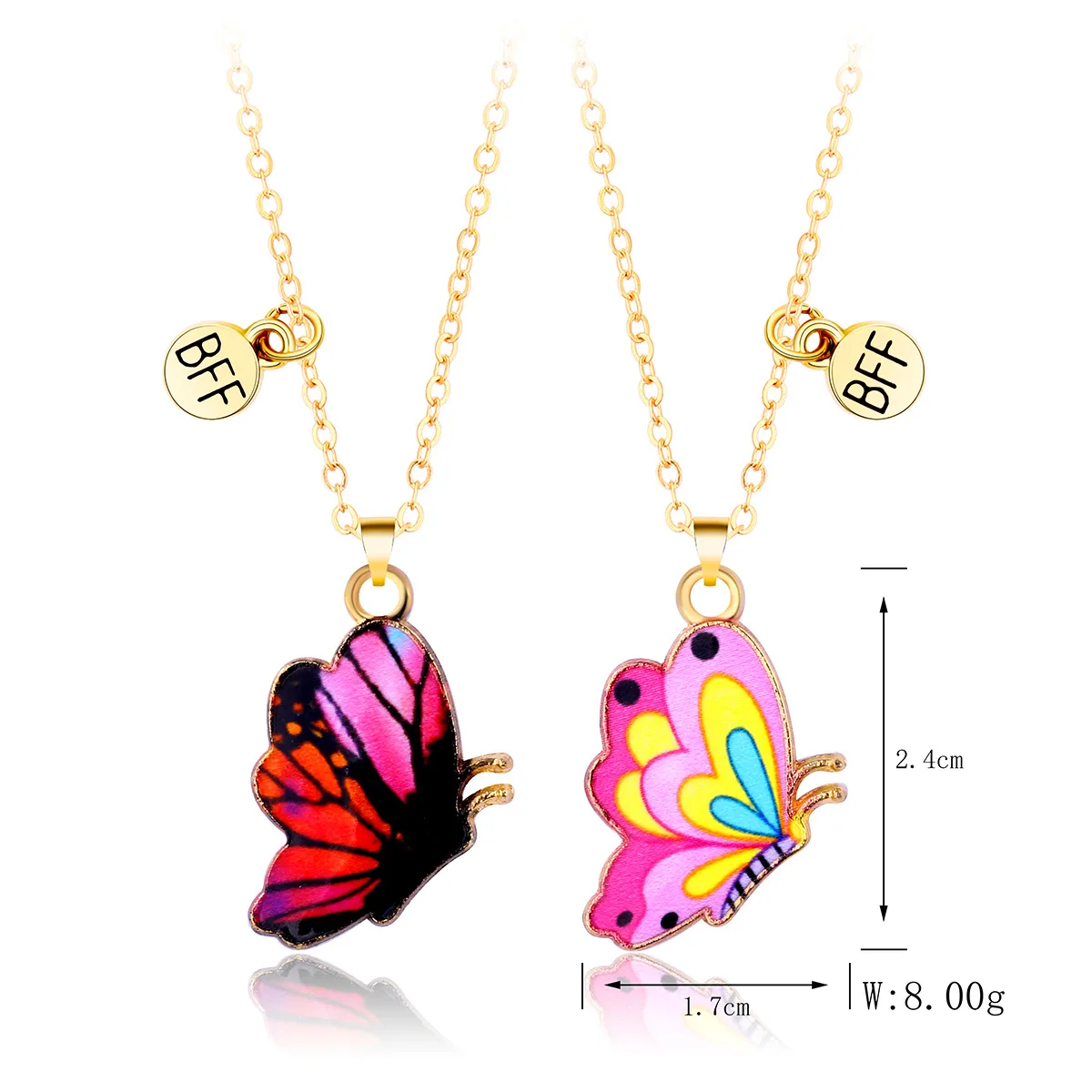 Модное ожерелье BFF яркое эмалированное ожерелье-бабочка ювелирные изделия для сестры с подвеской-бабочкой в европейском стиле