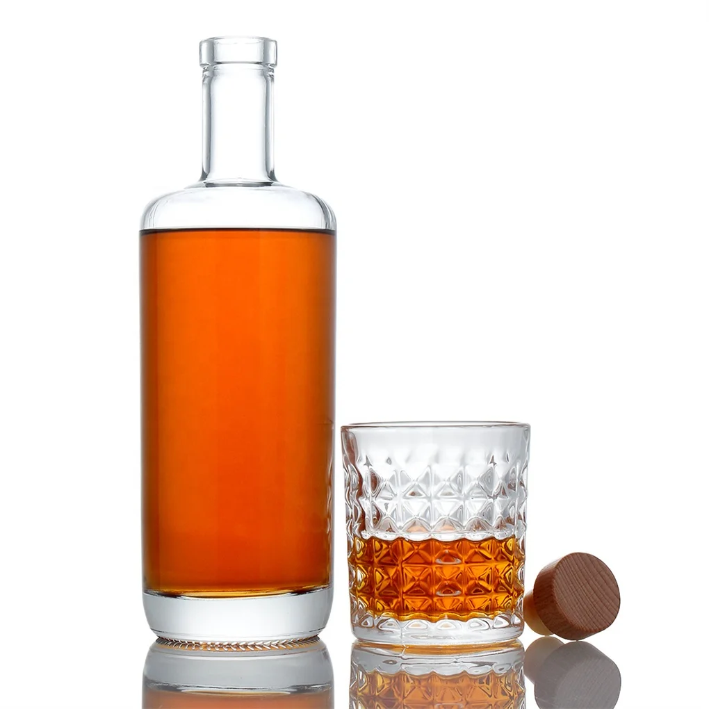 700ml 750ml 1liter logo printing extra flint gin whisky custom vodka bottle oslo botella de vidrio 700ml glass spirit bottle