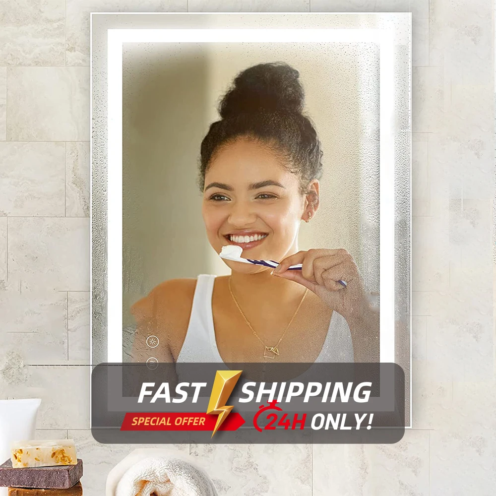 Foshan goodway eco friendly led light make up mirror bathroom wall mounted mirrors with led lights long