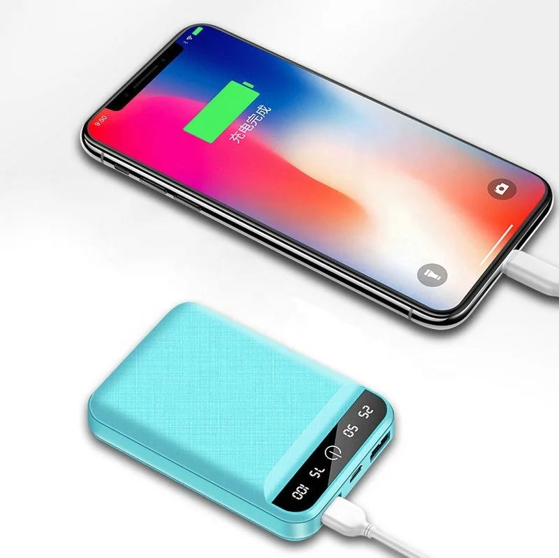 Portable LED Screen Mirror Face USB Fast Charge Power Bank Wallet Mini Pocket 10000mAh Battery Power Bank For Cell Phones