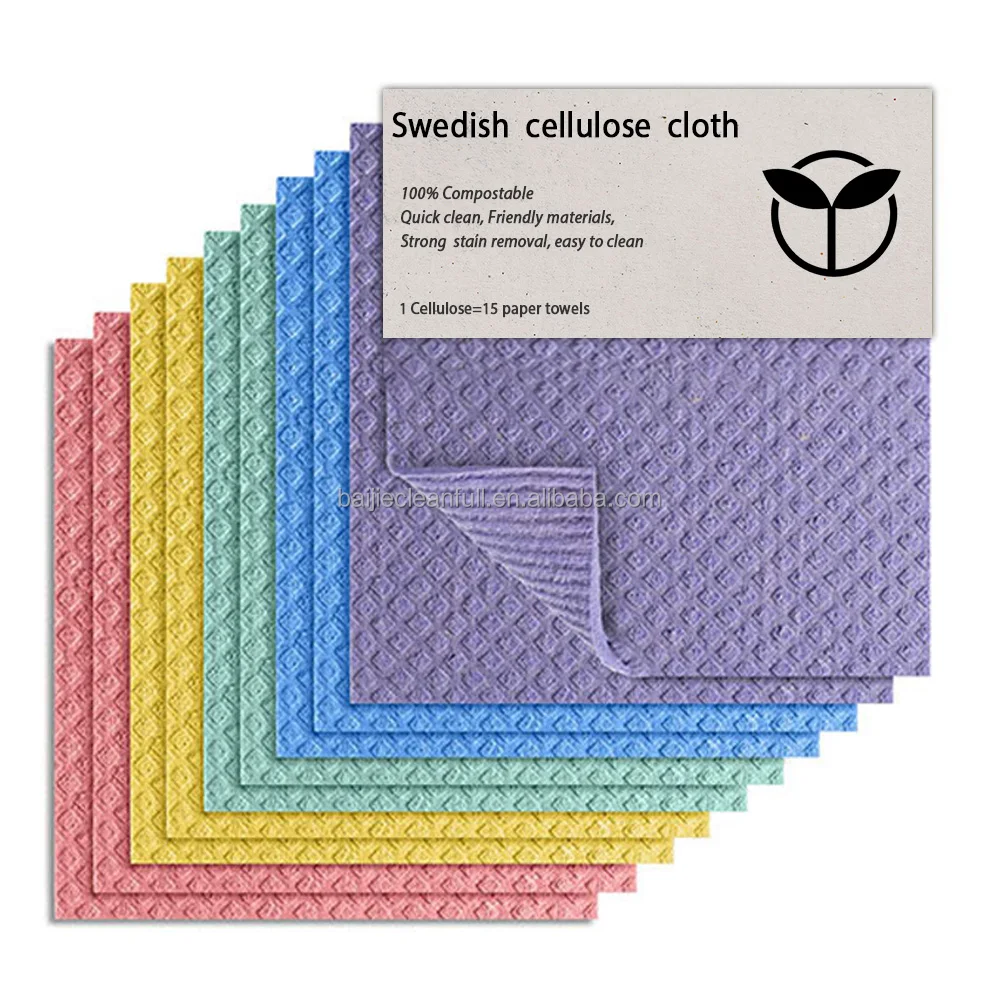 Biodegradable  swedish dishcloth cellulose sponge cloths  Dishcloth For Kitchen cleaning housecleaning