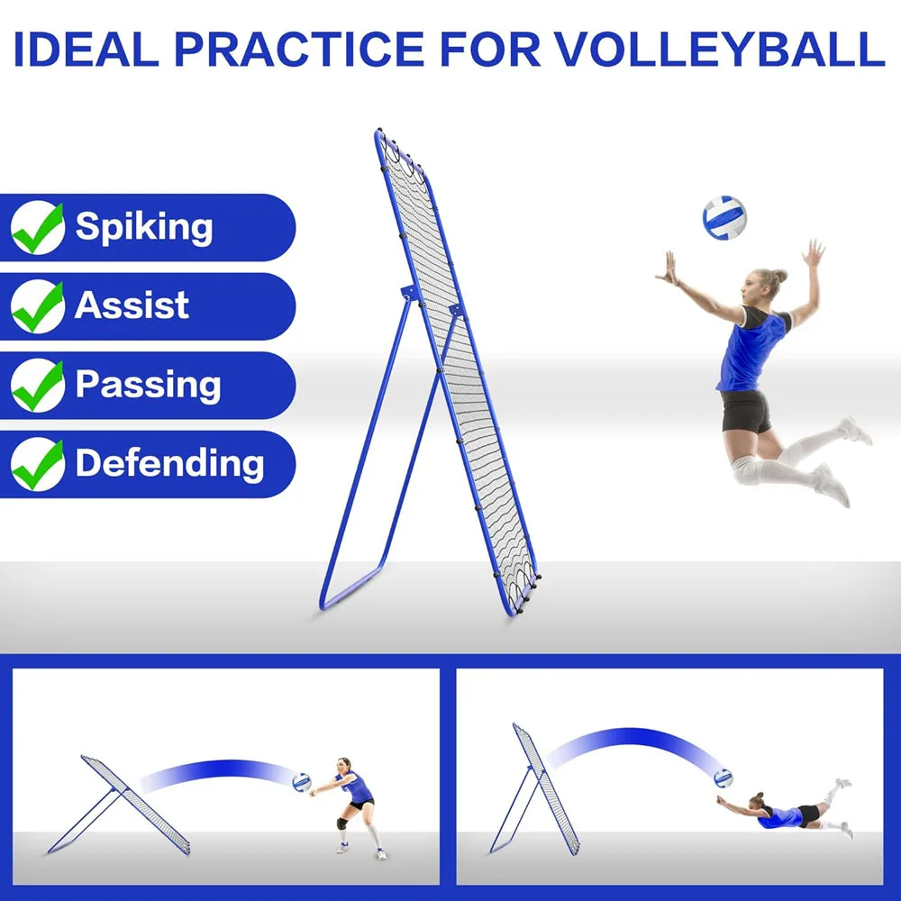 volleyball rebounder net 4*7ft Bounce back practice net 5 Adjustable angles indoor and outdoor easy Set-up training equipment