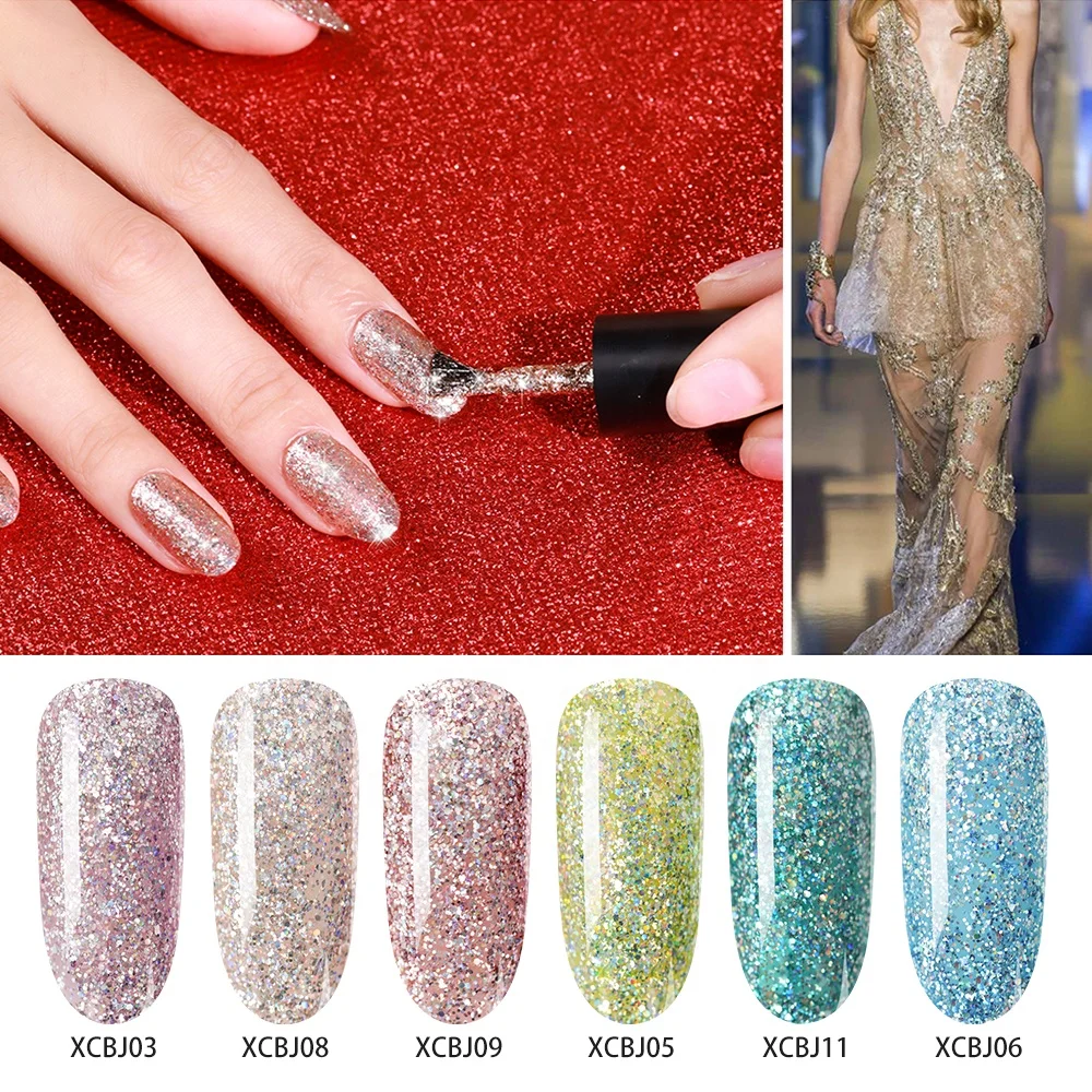 Mobray soak off nail gel polish crystal nail uv gel 8g glitter gel