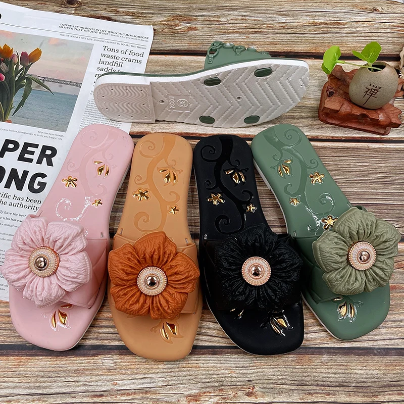 2022 г., специальный дизайн, Модная современная роскошная женская обувь из ПВХ на плоской подошве, Тапочки