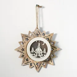 Китайский производитель, подсветка, деревянное украшение, украшение для рождественской елки