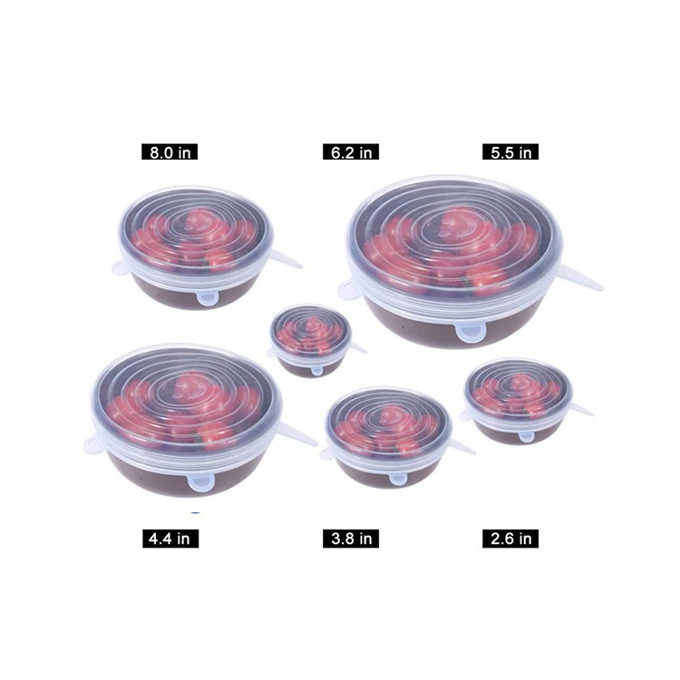 Best Sellers 6 pcs 100% Food Grade Silicone Stretch Lids Cover