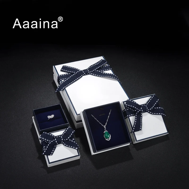 
Custom Cardboard Box Jewelry Gift Box Colorful Ring Box with Ribbon 