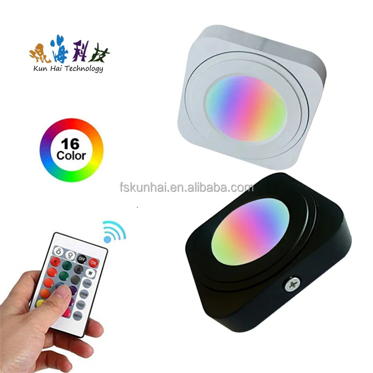 LED RGB colorful Remote control lamp downlight Surface mount lamp RGB Cabinet light KH-RGB-MY/MH