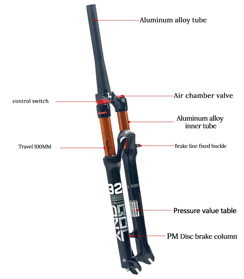 Magnesium alloy mtb bicycle fork suspension rim 26/27.5/ 29er Inch mountain bike 32 RL HL100mm fork for a bike accessories
