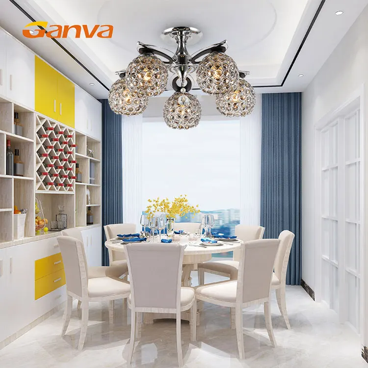 Antique Indoor Dining Room Bedroom Decorative Hanging Crystal E27 Chandelier Ceiling Light