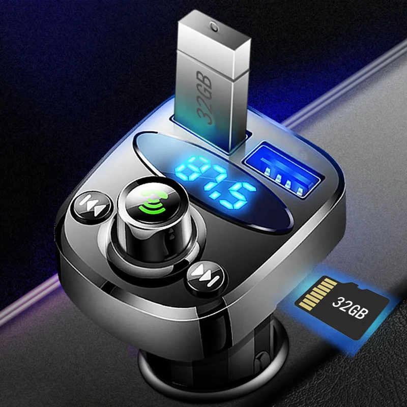 FM Transmitter Car MP3 Player TF Card U Disk Playback 3.1A USB Car Charger wireless Handsfree Bluetooth Car Kit FM Modulator X8