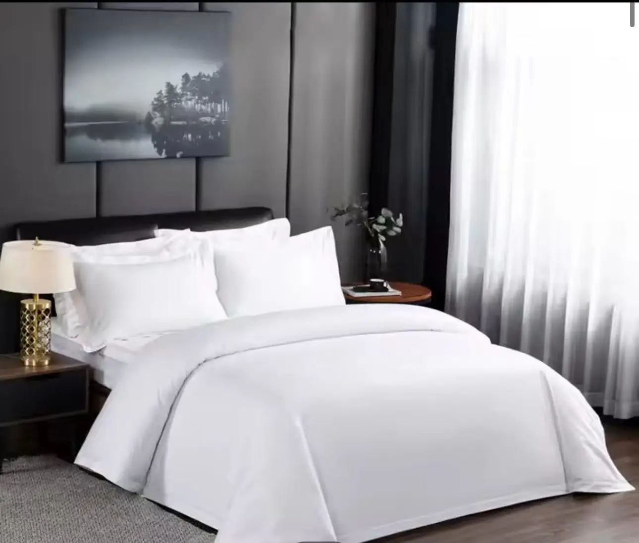 bedding set supplies USA 100% cotton bedsheet customized hotel guest room bed sheet set