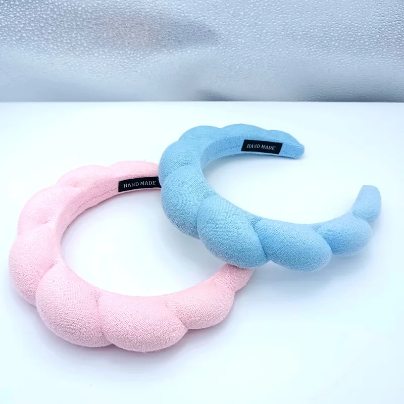 Sponge and Terry Towel Cloth Fabric Head Band Spa headband for washing face