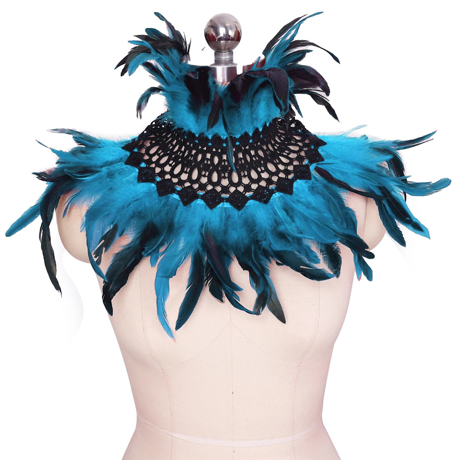 2023 New Women Feather Scarf Shawl  Lingerie Adjust Gothic Halloween Carnival Feather Costume Rave Christmas Show Burning