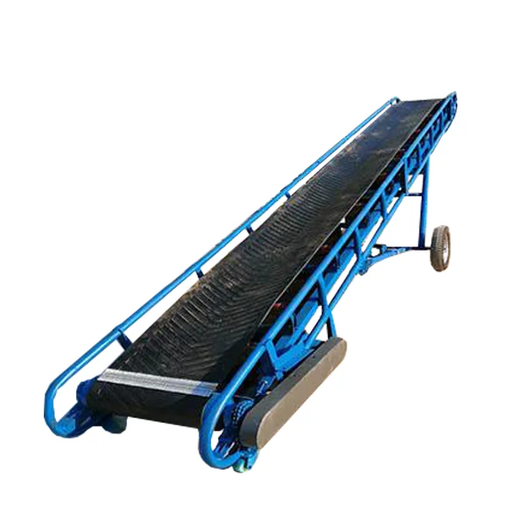 Movable Inclined Agricultural Products Wheat Flour Bags Loading Unloading Counter Belt Conveyor