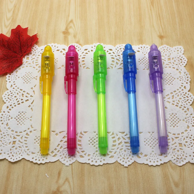 Invisible Fluorescent Pen with Multi-function and UV Light Journaling Pen LED Light Ultraviolet Magic Pen