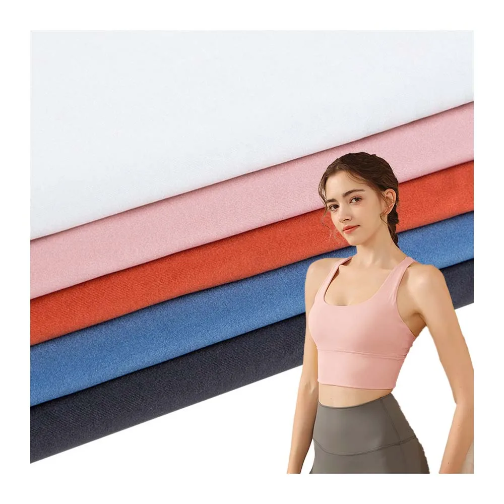 Nylon 71 Elastane 29 Interlock Fabric Breathable Moisture Wicking Polyamide Spandex Stretch Fabric for Sportswear