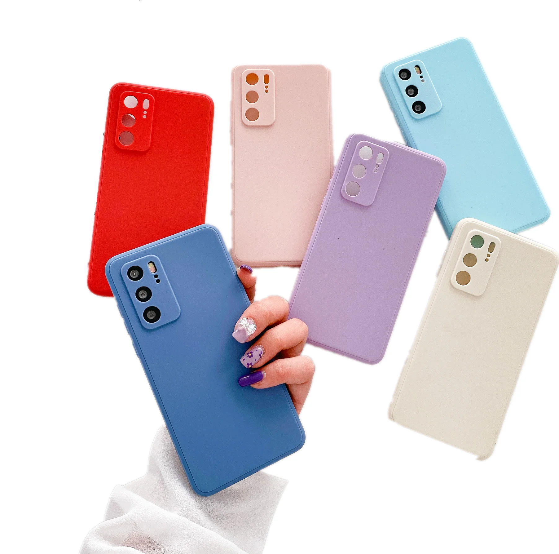 Solid Color Mobile Phone Case TPU Soft Silicone Phone Cover for Infinix TECNO HOT 7 HOT8 10 11 NOTE10 SMART4