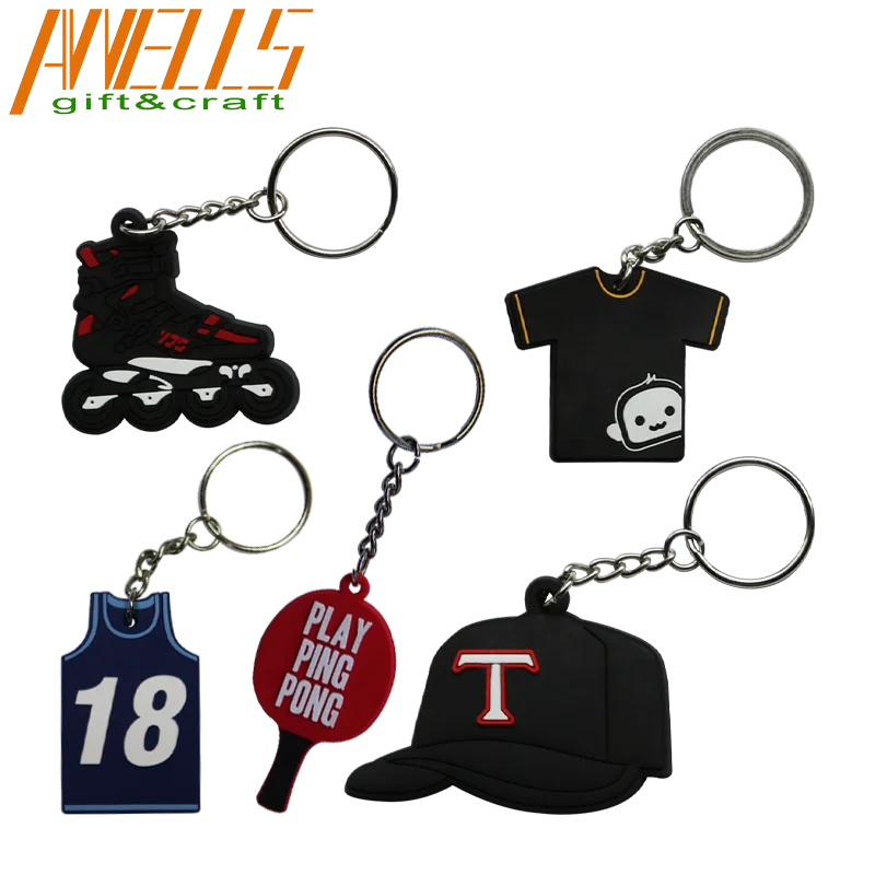 Woman Men Bag Charm Accessories Key Tag PVC Plastic Rubber Key Rings Pendant Gifts Cartoon Cute PVC Figure Keychain