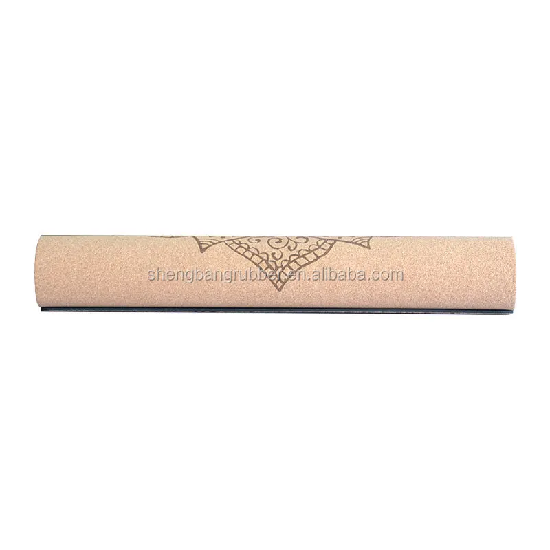 Hot Sale Natural Rubber Eco Friendly Anti-slip Safe Cream-coloured Durable Cork Custom Thick Eco Yoga Mats