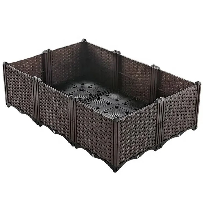 Versatile Space-saving Plastic Planting Box with Water Storage Design Lightweight Portable Raised Garden Bed for Outdoor Plants