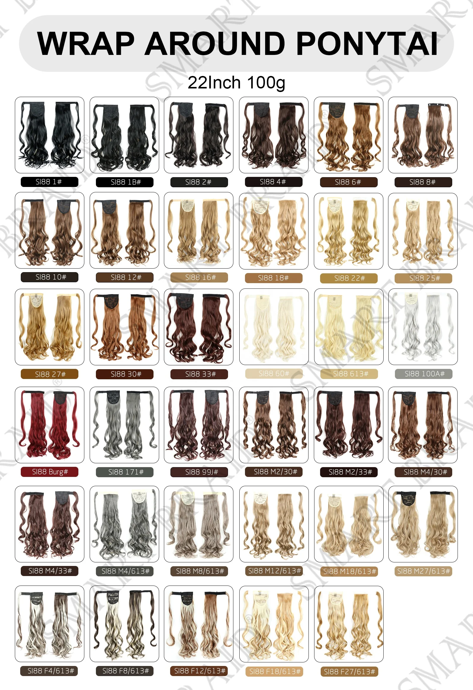 Honey Blonde Ponytail Extension Long Curly Wavy Wrap Around Synthetic Clip in Hair Extension for White Black Women Party Daily U