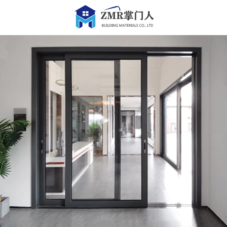 ZMR Thermal break Aluminum narrow sliding glass doors slim frame sliding door Ultra High Quality Sliding Door