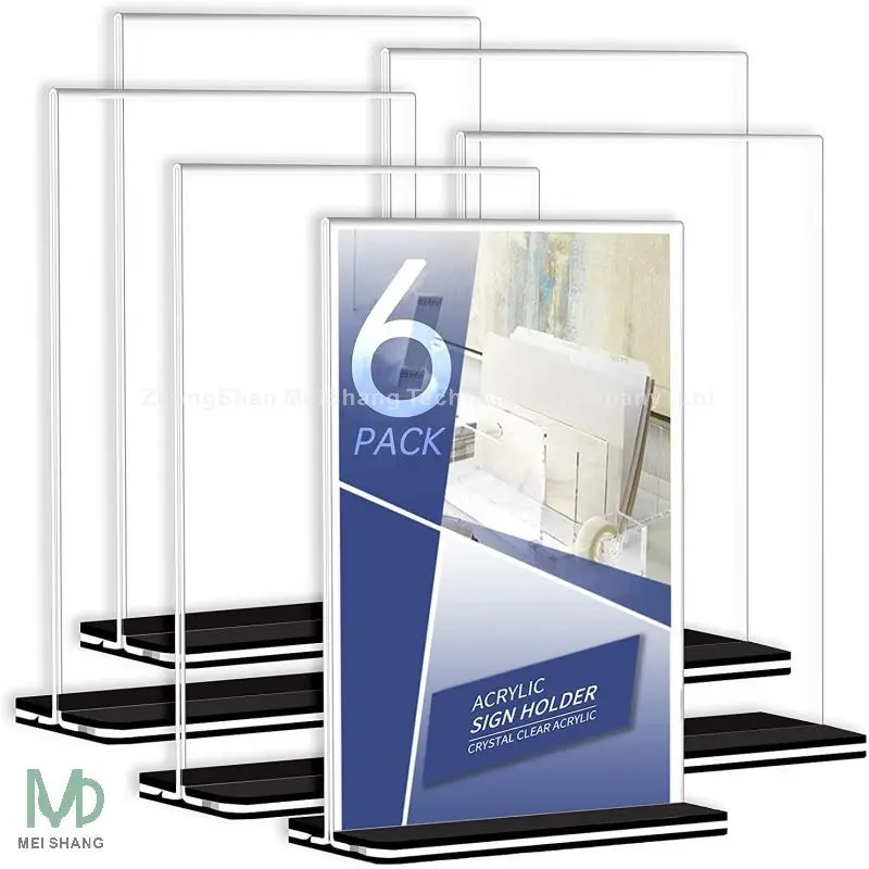 Tabletop Stand 8.5x11 Acrylic T Shaped Sign Holder With Base