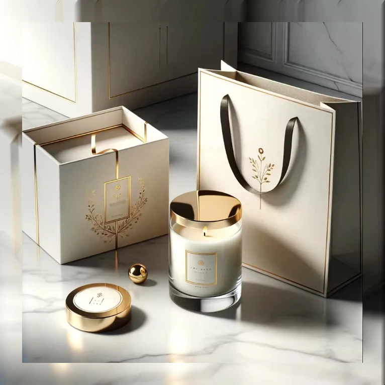 Wholesale Private Label Luxury Soy wax candle scented gift set packaging box with handbag gift candle