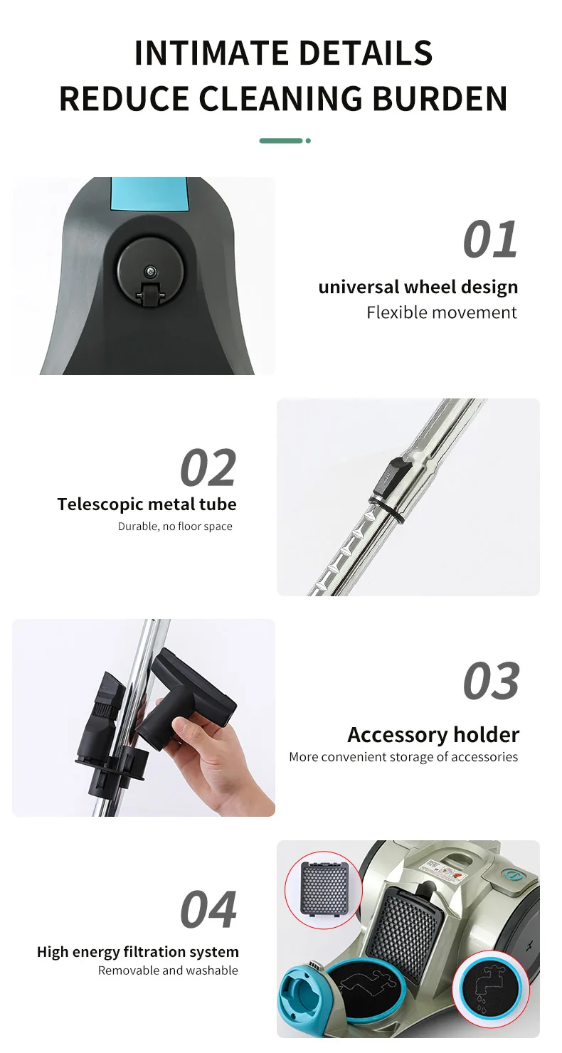 AC  Dust Cup Bagless Vacuum Cleaner Dry Vacuum Cleaner Cyclone Vacuum Cleaner