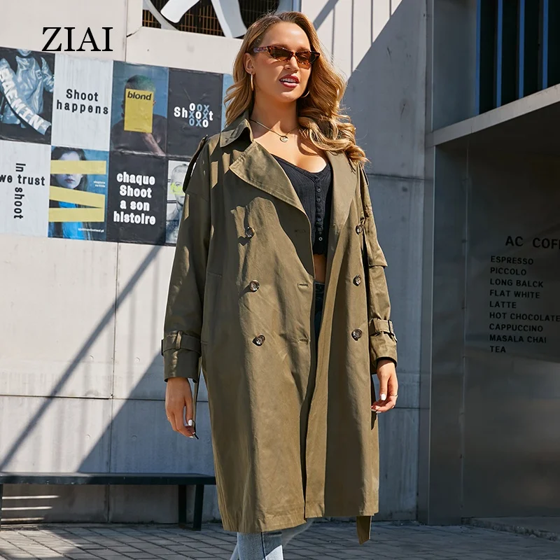New fashion customize OEM tall trench coat with belt  trench peacoat double breasted raincoat spring autumn jacket