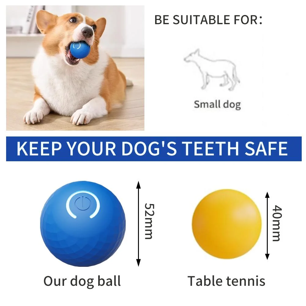 2024 New wn  Dog Smart Bouncing Ball Pet Training Dog Cat Interactive Self Moving Toy Automatic Rolling Dog Ball