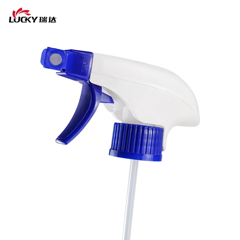 Manufacturer Custom 28mm Blue White Double Cover Foam Spray Head Nozzle Oil Cleaning Plastic Foam Trigger Sprayer