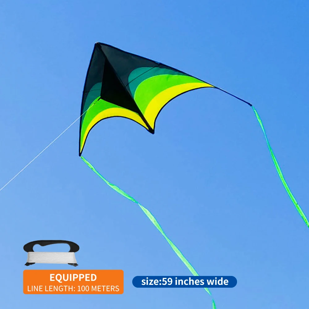 Weifang Triangle Green Grassland Card Ventilation Kite Breeze Easy Fly Handheld Line Roulette Adult Special Customizable