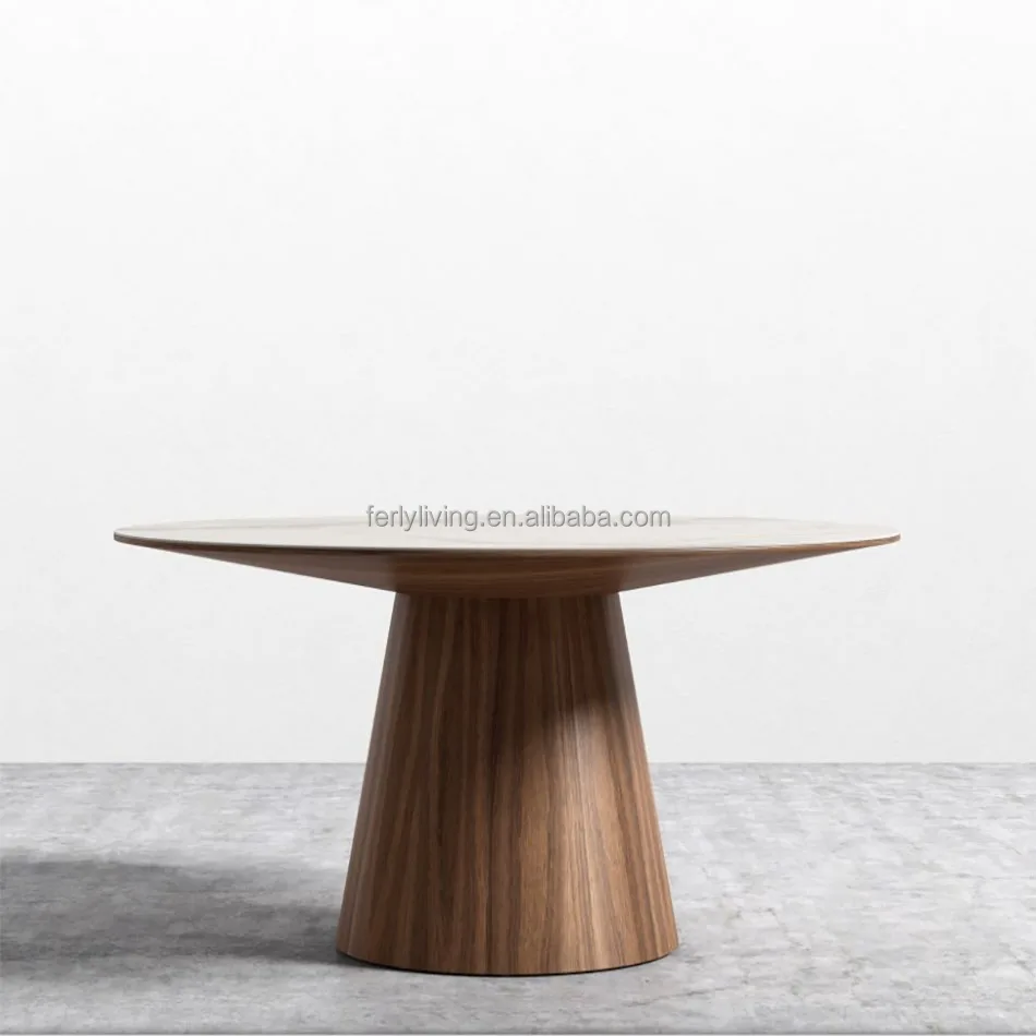 New luxury furniture dining table round dining table set solid wood oak solid wood dining table European ceramic modern style ex