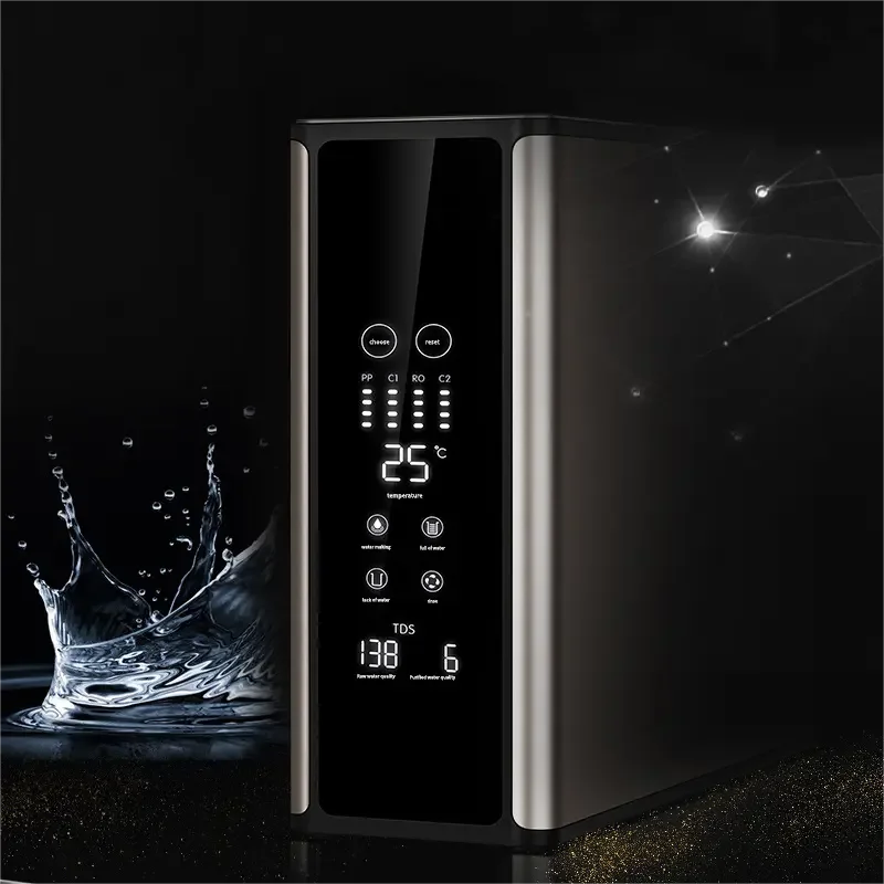 OEM/ODM Tempered Glass Panel Water Machine Built-in Intelligent Sensor Module Water Cleaner RO Water Purifier for Homes