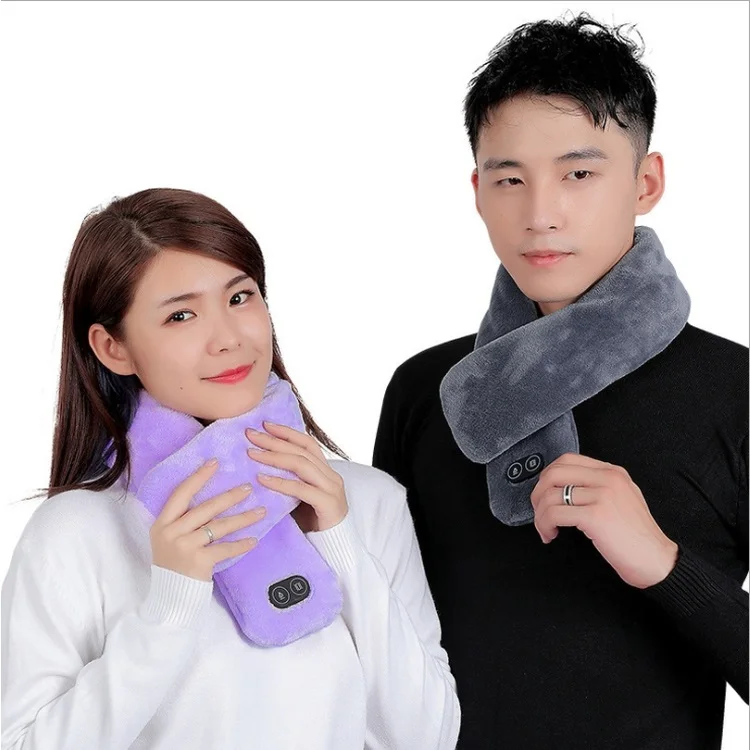 Регулируемый зимний перезаряжаемый термомассажный шарф для шеи с 3 режимами