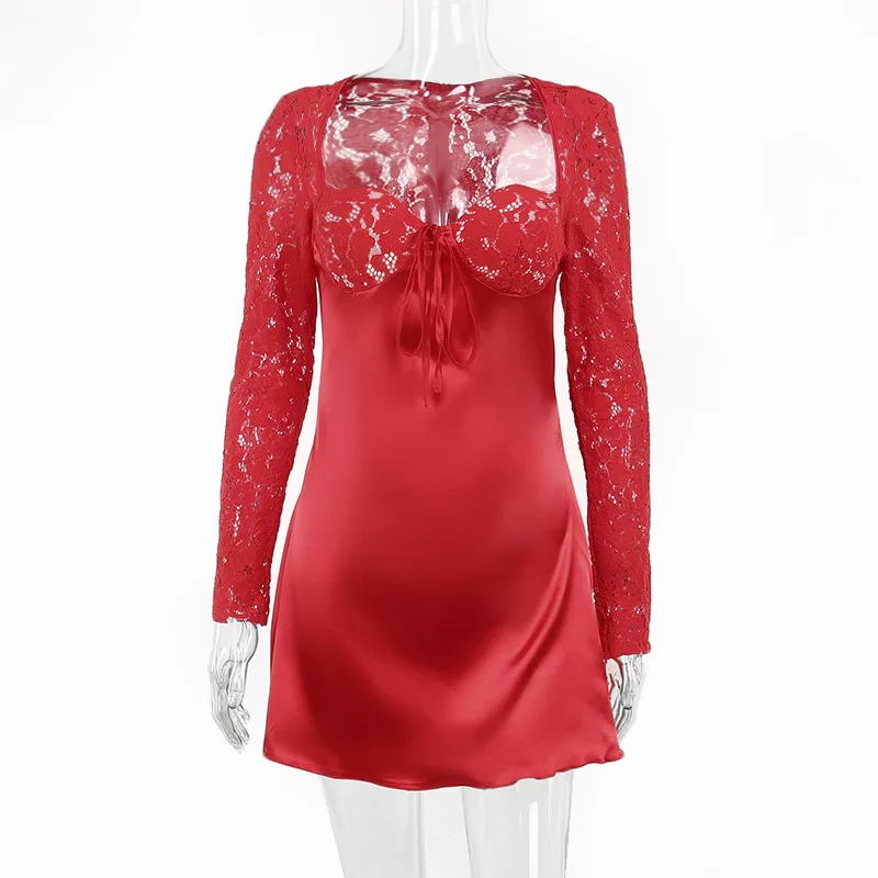 tight short trendy Seersucker Halterneck backless Mini bodycon evening party lace Dress for women