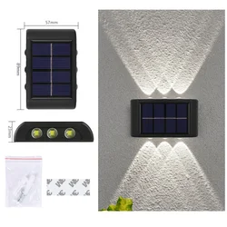 12 LED Solar Wall Light UP and Down Illuminate Outdoor Sunlight Sensor Lamp IP65 Waterproof Modern Nordic Style