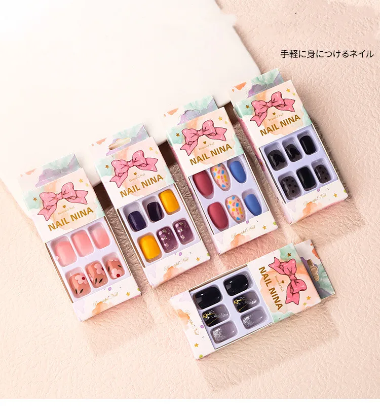 Оптовая продажа 16 видов дизайна, 24 шт./кор. ногтей Mix Размер удлиненный гроб балетки накладные ногати искусственные накладные ногти