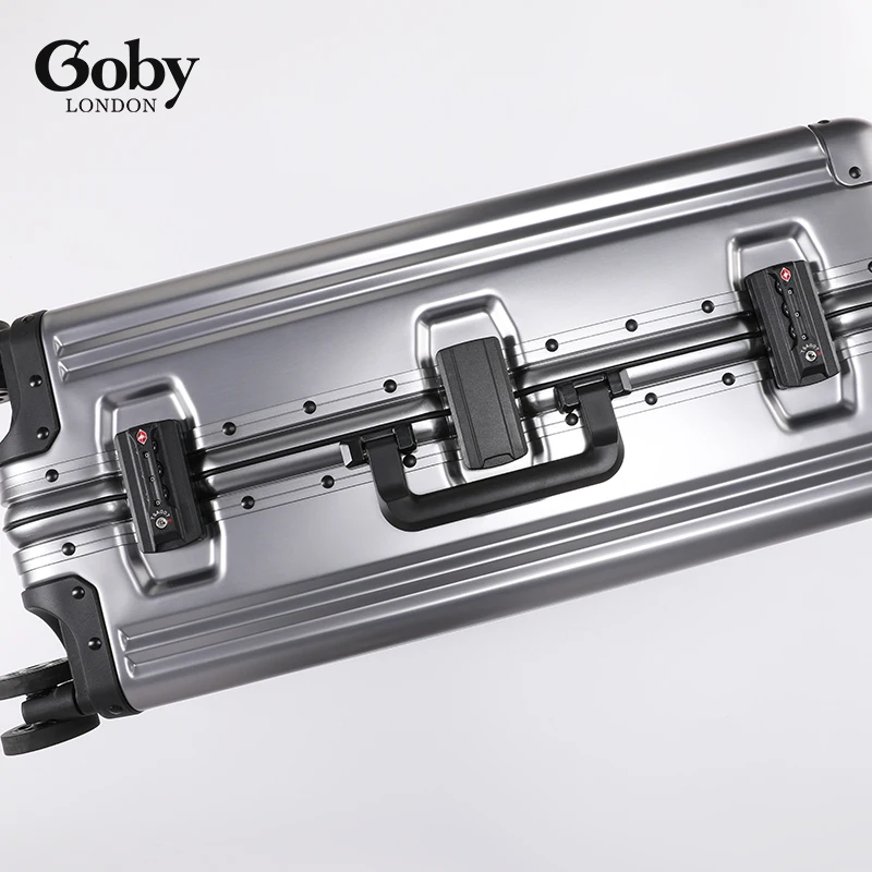Aluminum Alloy Frame Luxury Luggage  Case 20 inch Shining Non-zipper Lock Style Wholesale in Stock