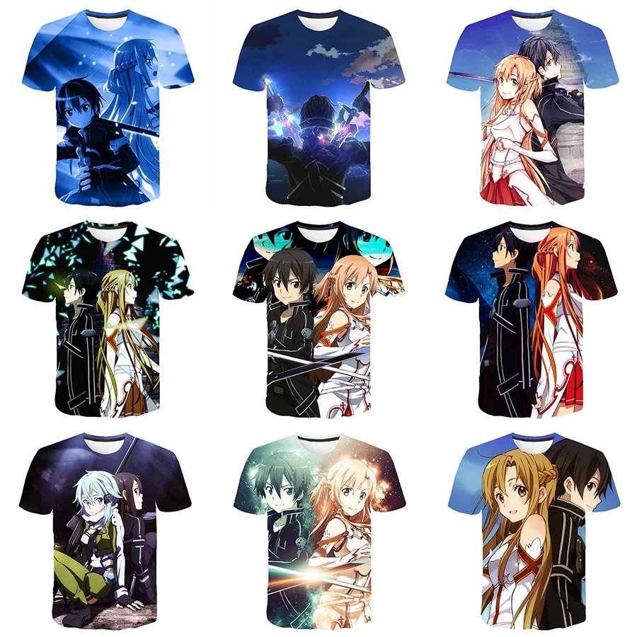 Sword Art Online SAO 3D Printed Shirt for Men Summer 3D Printing Shirt From Men Japanese Manga Tee Shirt Harajuku Clothes