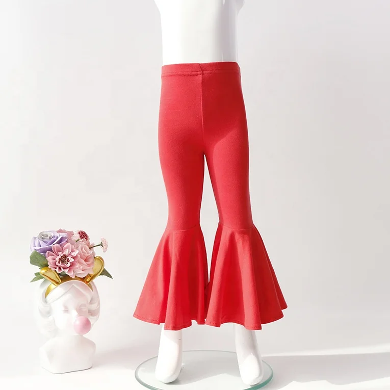  New style fall baby girls pants leggings wholesale kids boutique bell bottoms trousers