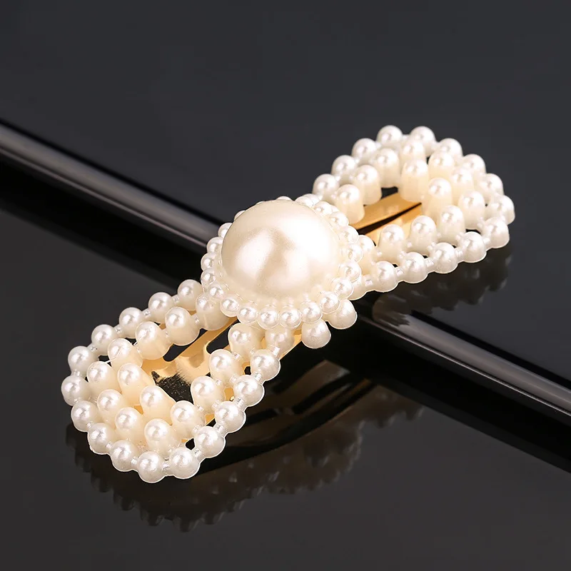 VRIUA Pearls Hair Clips for Women Fashion Sweet Imitation Korean Style Hairpins Alloy BB Handmade Girls INS Hair Accessories