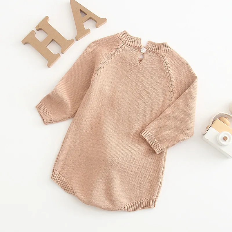 
New Knitted Pink Newborn Infant Baby Romper Long Sleeve Baby Clothes 