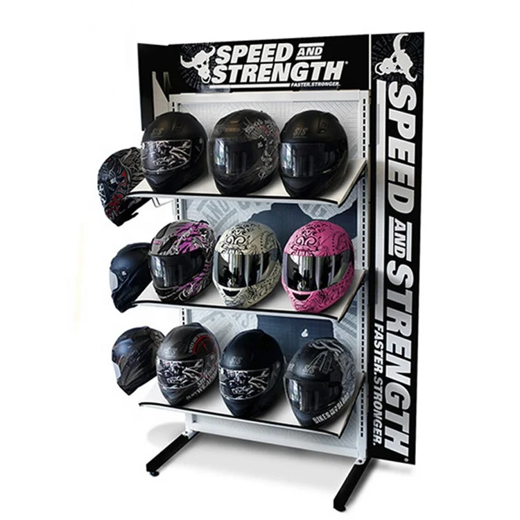 Custom Motorcycle Bike Safety Helmet Metal Display Stand Store Sports Hats Full Face Helmet Display Rack