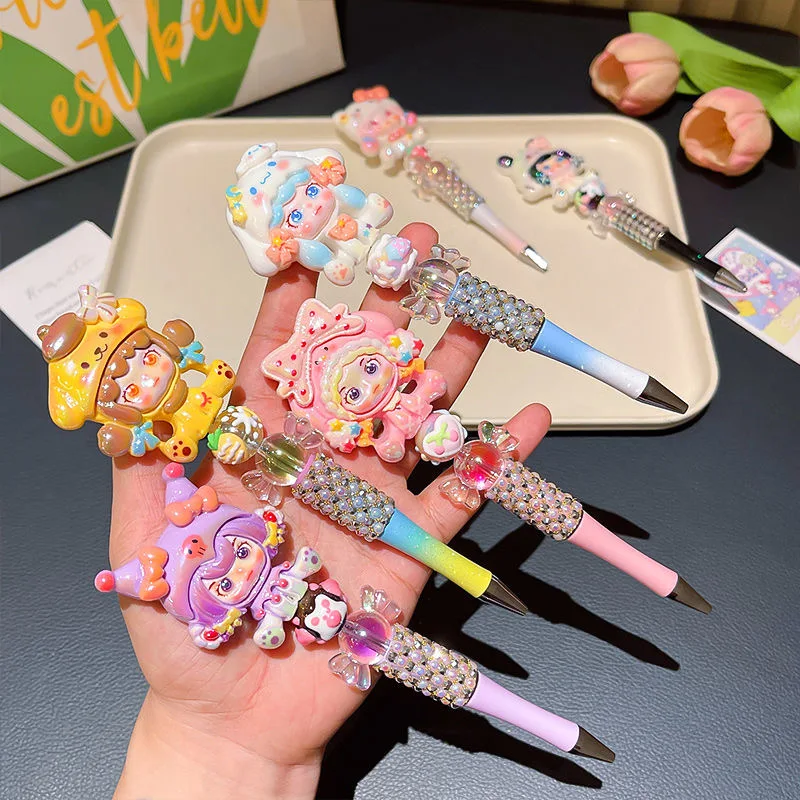 Мультяшная гелевая ручка Sanrio со стразами вращающаяся милая девушка мечта шариковая с бисером