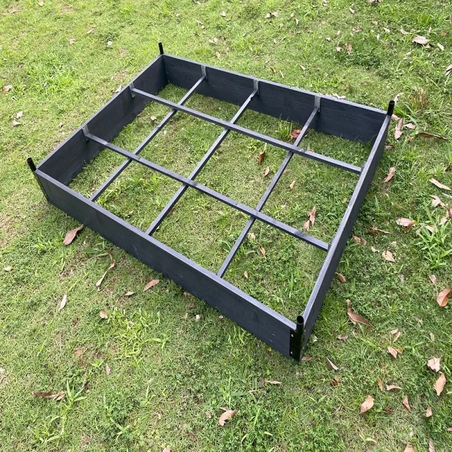 Jaalex Outdoor Wooden Waterproof Rectangular Garden Planter Bed Flexible Plastic Planting Box