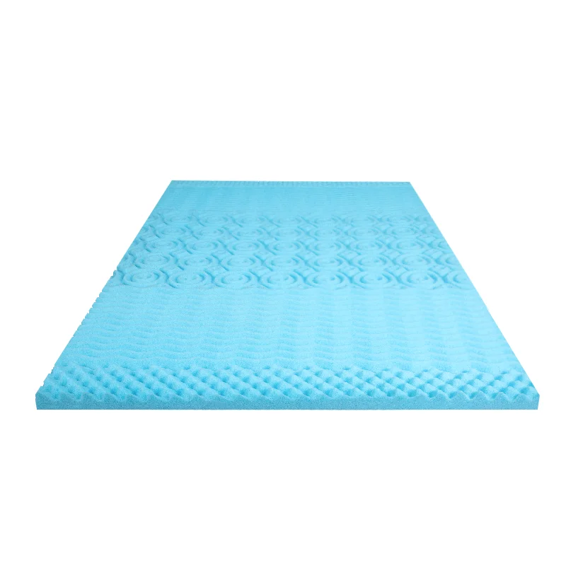 Vacuum Packed Factory Hot Sell High-Density Memory Foam Beauty Blue Bed Airflow Topper 5-Zone gel Memory Foam Mattress